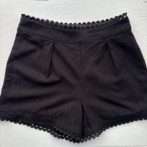 Express High-Waisted Black Lace Trim Shorts | Preppy Emo Goth | 00